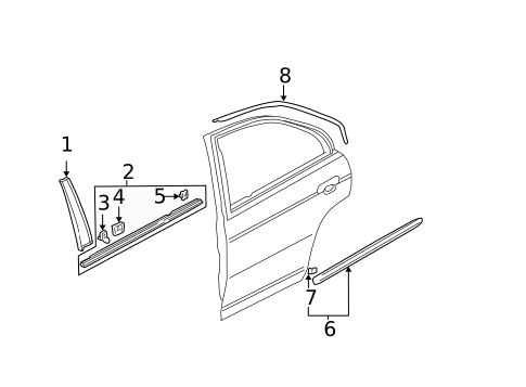 Exterior Trim - Front Door for 2004 Honda Civic #2