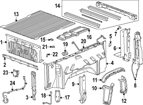 Pick UP Box Components for 2022 GMC Sierra 1500 Limited #0