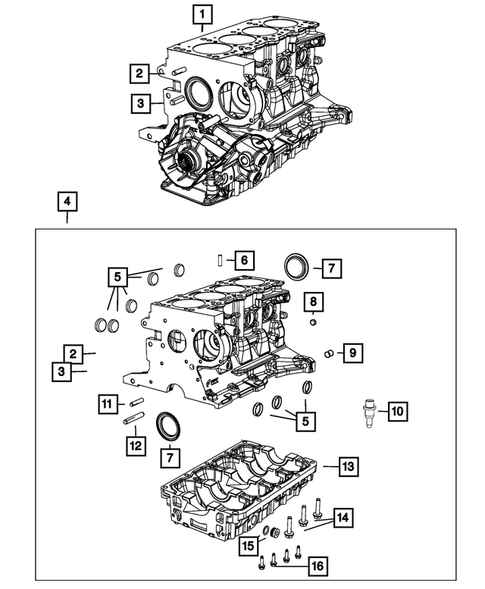 Cylinder Block for 2015 Fiat 500 #1