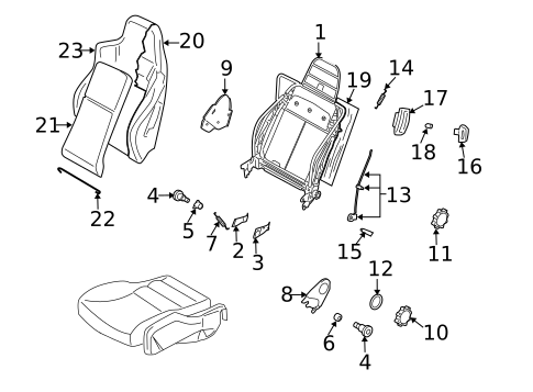 Front Seat Components for 2004 Volkswagen Golf #3
