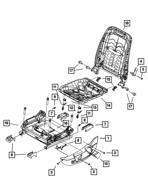 Front Seats - Adjusters, Recliners, Shields and Risers for 2010 Dodge Charger #1