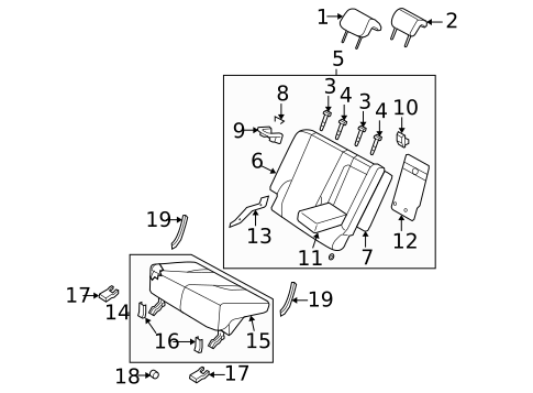 Rear Seat Components for 2007 Kia Sportage #0