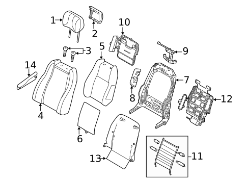 Passenger Seat Components for 2014 Land Rover Range Rover Sport #1