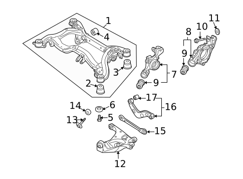 Rear Suspension for 2007 Audi A4 Quattro #1