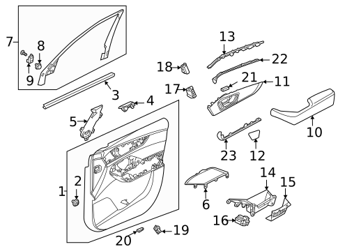 Interior Trim - Front Door for 2023 Acura MDX #0