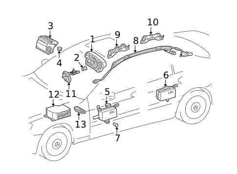 Air Bag Components for 2003 Mercedes-Benz C230 #1