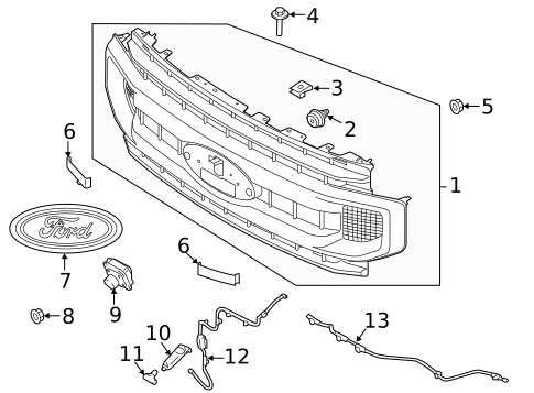 Grille & Components for 2021 Ford F-350 Super Duty #1