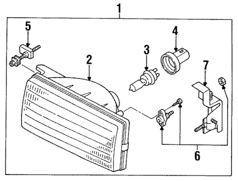 Headlamp Components for 1990 Nissan Sentra #2