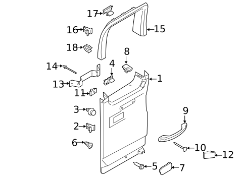 Interior Trim - Side Door for 2022 Ford Transit-350 HD #1