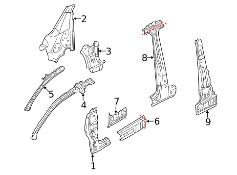 Hinge Pillar for 2010 Volkswagen GTI #1