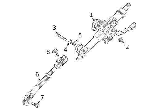 Steering Column Assembly for 2018 Kia Optima #0