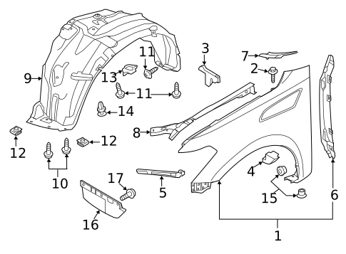 Fender & Components for 2013 INFINITI JX35 #1