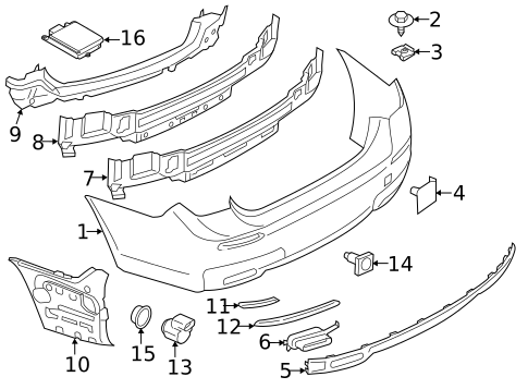Bumper & Components - Rear for 2011 BMW 750Li xDrive #3