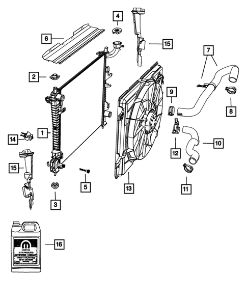 Radiator and Related Parts; Charge Air Cooler for 2013 Dodge Durango #1