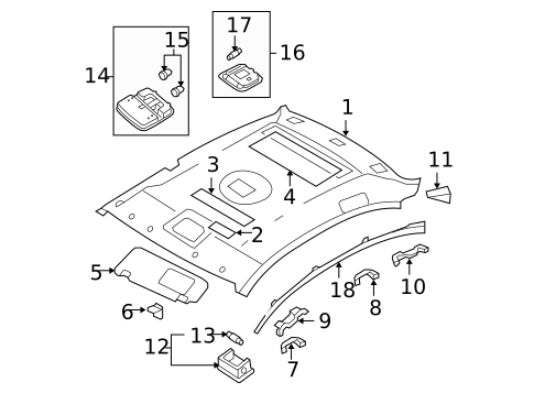 Interior Trim - Roof for 2006 Hyundai Sonata #1