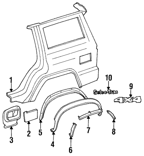 Exterior Trim - Quarter Panel for 1993 Jeep Cherokee #2
