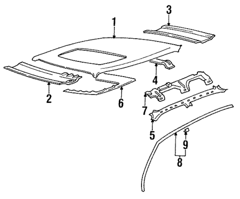 Roof & Components for 1995 Hyundai Sonata #0