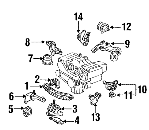 Engine & Trans Mounting for 1995 Acura Legend #0