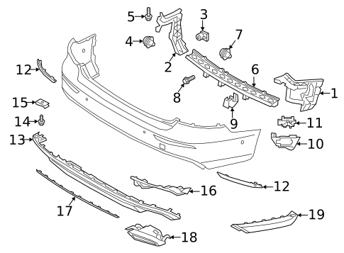Bumper & Components - Rear for 2020 Volvo S60 #4