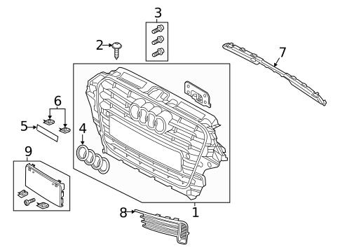 Grille & Components for 2016 Audi A3 #1