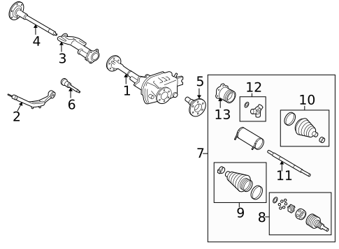 Carrier & Front Axles for 2011 GMC Yukon XL 2500 #0