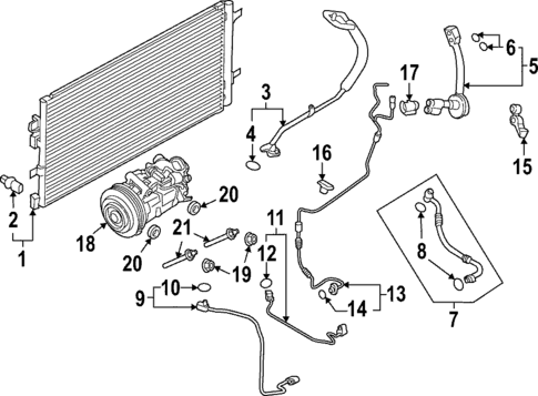 Condenser, Compressor & Lines for 2024 Porsche Macan #0