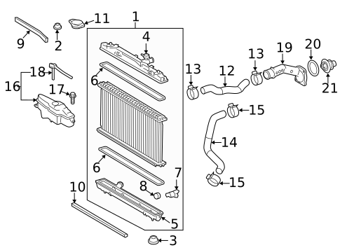 Radiator & Components for 2016 Lexus ES350 #0