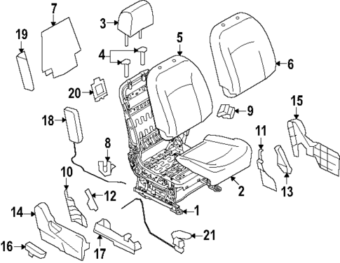 Passenger Seat Components for 2015 Nissan Rogue Select #0