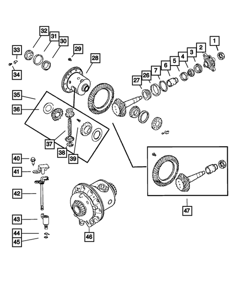 Rear Axle; Housing, Differential and Vent for 2009 Jeep Grand Cherokee #0