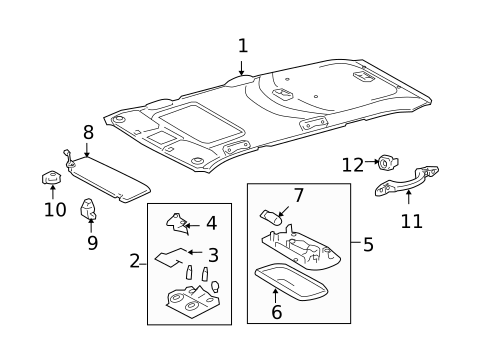 Interior Trim - Roof for 2007 Toyota Highlander #0