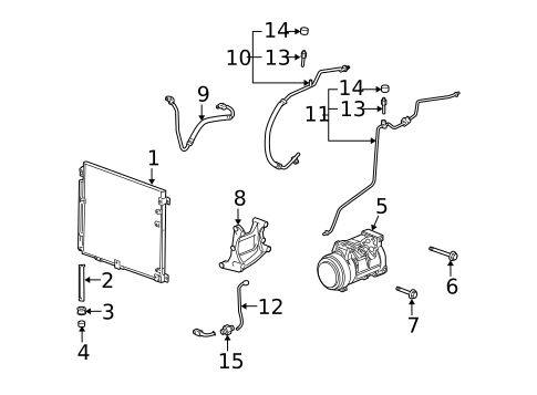 Condenser, Compressor & Lines for 2006 Cadillac STS #0