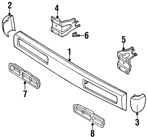 Bumper & Components - Front for 1996 Nissan Pickup #0