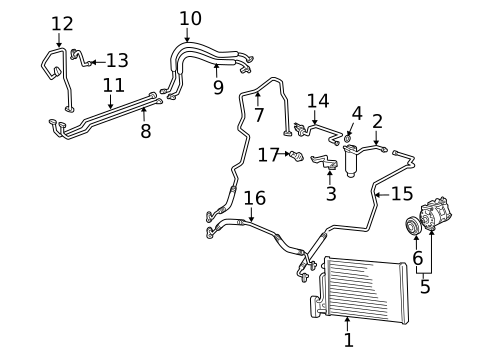 Condenser, Compressor & Lines for 2006 Porsche Cayman #1