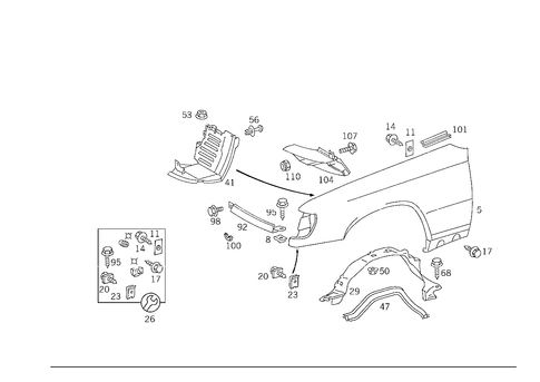 Front Fender for 1988 Mercedes-Benz 300E #3