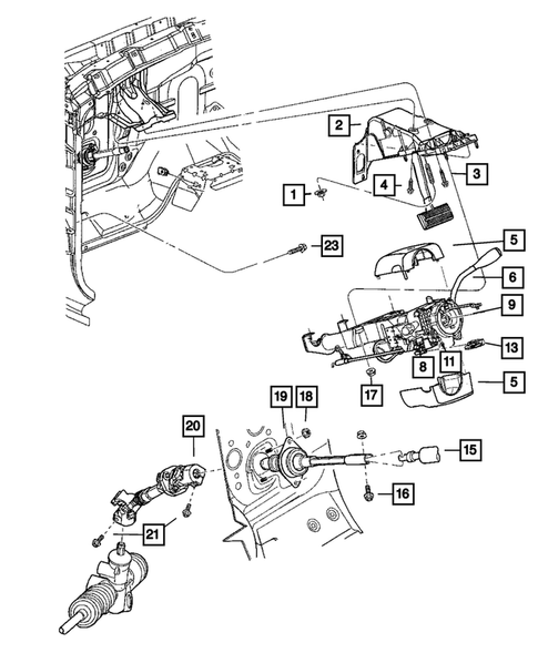 Steering Column and Intermediate Shaft for 2008 Dodge Dakota #0