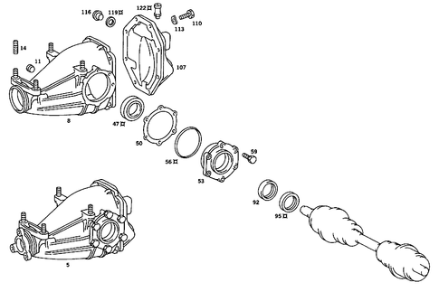 Rear Axle Housing with Differential for 1984 Mercedes-Benz 380SL #1