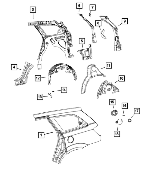 Aperture Panel and Pillar Supports for 2018 Dodge Journey #0