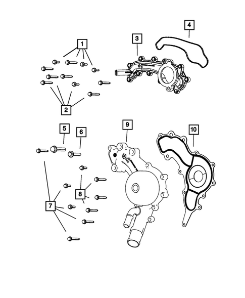 Water Pump and Related Parts for 2018 Jeep Grand Cherokee #1
