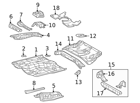 Floor & Rails for 2009 Pontiac Vibe #1