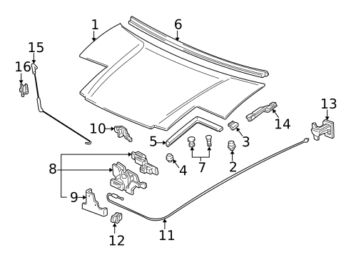 Hood & Components for 1991 Acura NSX #0