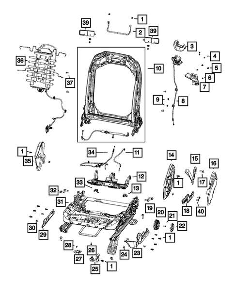 Front Seats - Adjusters, Recliners, Shields and Risers for 2018 Jeep Wrangler #4
