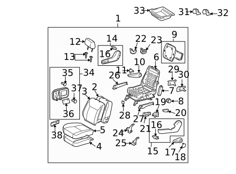 Front Seat Components for 2008 Toyota Sienna #3