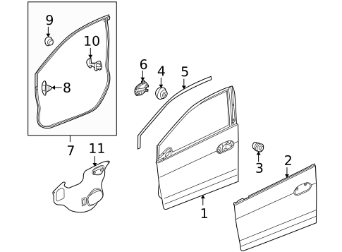 Door & Components for 2012 Honda Insight #0