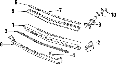 Bumper & Components - Front for 1986 Cadillac Cimarron #1