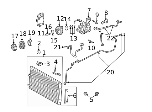 Condenser, Compressor & Lines for 2006 Toyota Camry #0