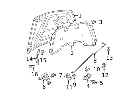Hood & Components for 2005 Dodge Durango #0