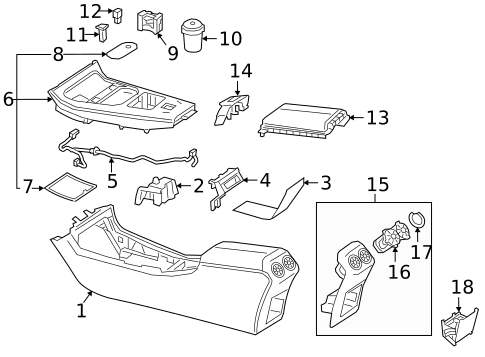 Center Console for 2021 Mercedes-Benz CLA45 AMG #0