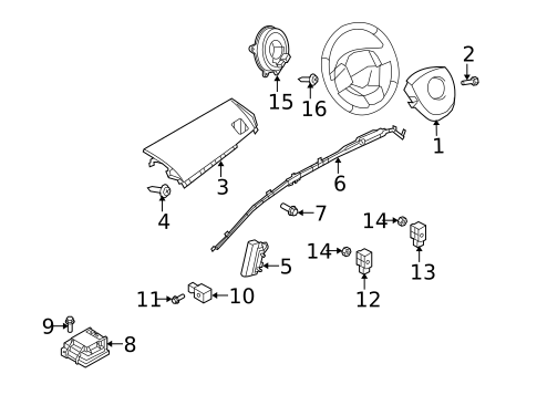 Air Bag Components for 2008 Mazda CX-9 #0