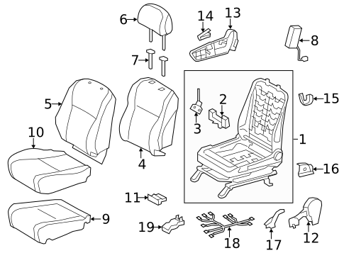 Passenger Seat Components for 2013 Toyota Highlander #4