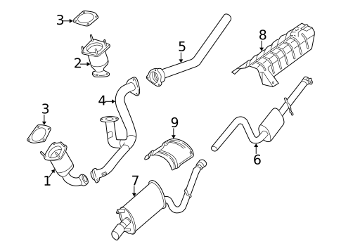 Exhaust Components for 2003 Chrysler Sebring #1